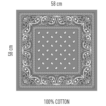 Foulard Bandana HANKY CODE 58 x 58 cm Gris