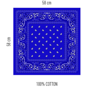 Foulard Bandana HANKY CODE 58 x 58 cm Bleu