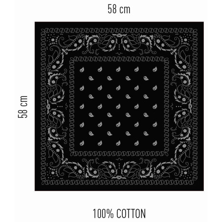 Foulard Bandana HANKY CODE 58 x 58 cm Noir