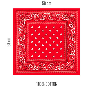Foulard Bandana HANKY CODE 58 x 58 cm Rouge