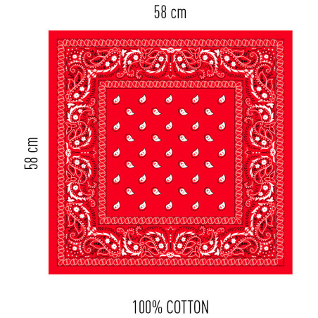 Foulard Bandana HANKY CODE 58 x 58 cm Rouge