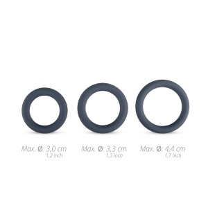 3 cockrings en silicone de Boners 9mm