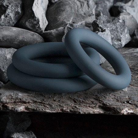 3 cockrings en silicone de Boners 9mm