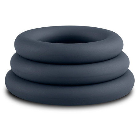 3 cockrings en silicone de Boners 9mm