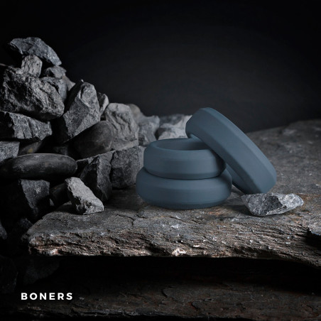 Lot de 3 cockrings en silicone de Boners