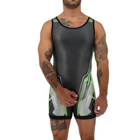 Jock Singlet SWEAT & SIN Vert neon de Breedwell