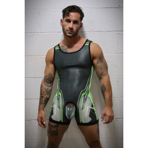 Jock Singlet SWEAT & SIN Vert neon de Breedwell
