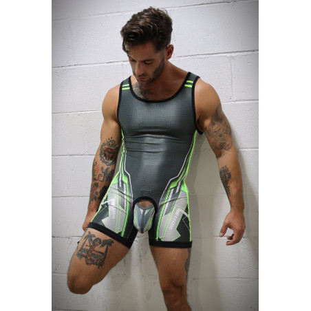 Jock Singlet SWEAT & SIN Vert neon de Breedwell
