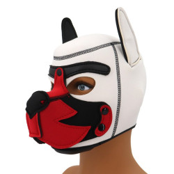 Cagoule PUPPY FOX en Néoprène Blanche et Rouge