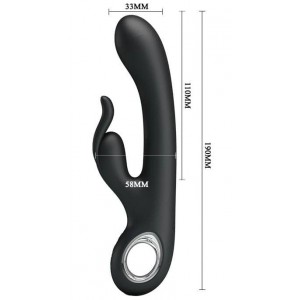 Vibro Rabbit CARINA 19 x 3.4 cm Noir