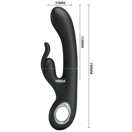 Vibro Rabbit CARINA 19 x 3.4 cm Noir