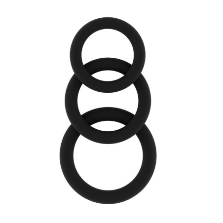 Set de 3 Cockrings silicone SONO n°25 Noirs