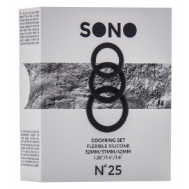 Set de 3 Cockrings silicone SONO n°25 Noirs 2