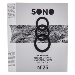 Set de 3 Cockrings silicone SONO n°25 Noirs