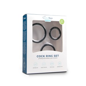 Lot de 3 cockrings EasyToys Noir en silicone