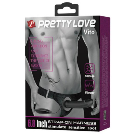 Gode ceinture vibrant VITO Pretty Love de 17 x 4 cm