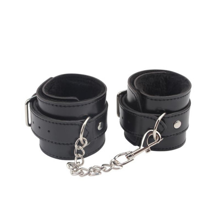 Menottes de chevilles OBEY ME Noir avec rembourrage fourrure