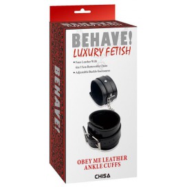 Menottes de chevilles OBEY ME Noir avec rembourrage fourrure 2
