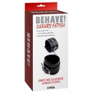 Menottes de chevilles OBEY ME Noir avec rembourrage fourrure