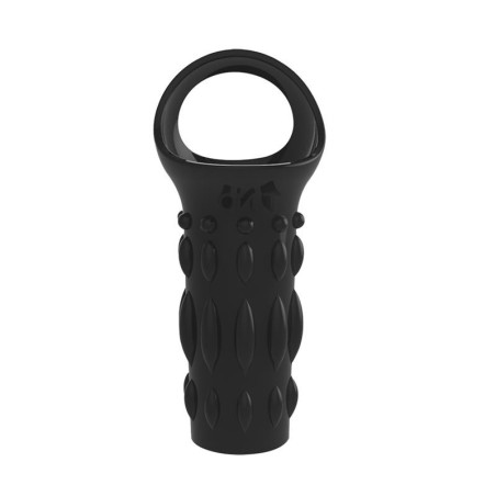 Etui pénien noir avec relief Texturé 8 x 3.8cm