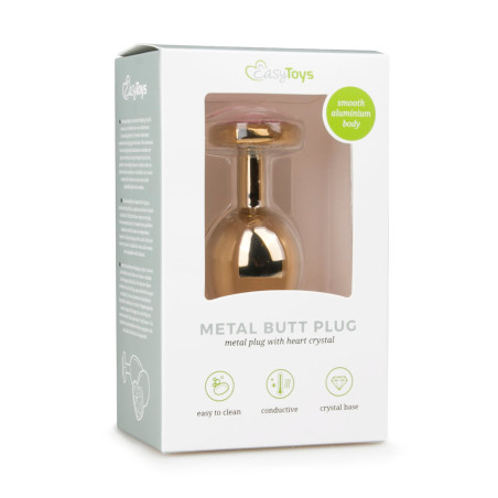 Plug bijou or avec coeur - Medium