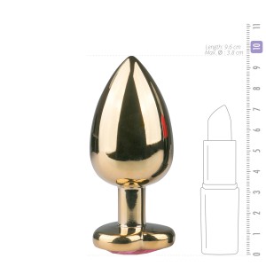 Plug bijou or avec coeur - Large 8.2 x 3.8 cm