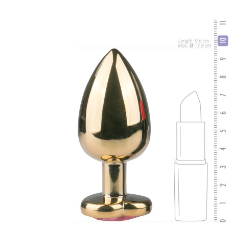 Plug bijou or avec coeur - Large 8.2 x 3.8 cm