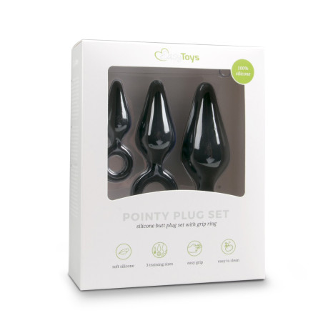 Kit 3 Plugs POINTY 10 x 4.5 cm Noir