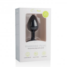 Plug Bijou Anal DIAMOND Noir de EasyToys 6 x 2.7 cm 2
