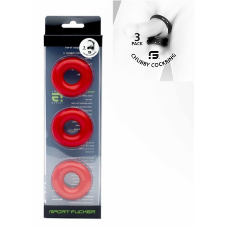 CHUBBY Cockring Rouge x3 de Sport Fucker