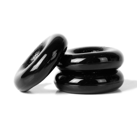 Lot de 3 cockrings CHUBBY Noirs de Sport Fucker
