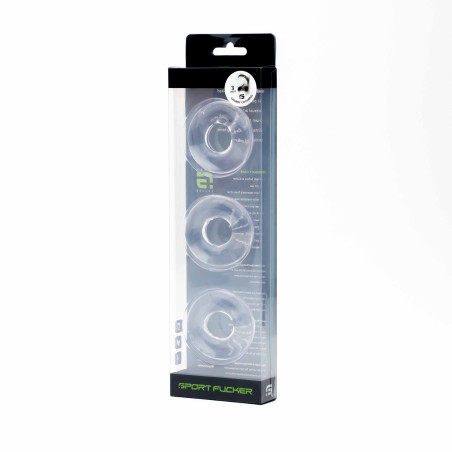 Lot de 3 CHUBBY Cockrings Transparents de Sport Fucker
