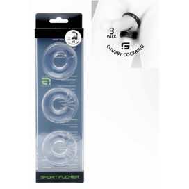 Lot de 3 CHUBBY Cockrings Transparents de Sport Fucker 2