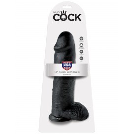 Gode XL king Cock 27cm Noir avec largeur 8cm 12 inches 2