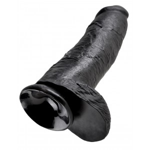 Gode XL king Cock 27cm Noir avec largeur 8cm 12 inches