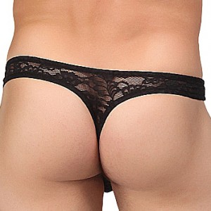 String Dentelle BONG THONG Noir