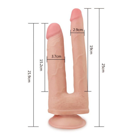 Double gode Skinlike Réaliste pour double pénétration 18cm