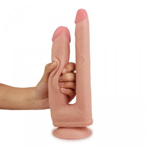 Double gode Skinlike Réaliste pour double pénétration 18cm