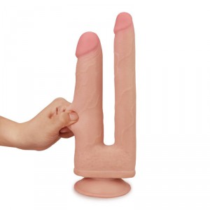 Double gode Skinlike Réaliste pour double pénétration 18cm