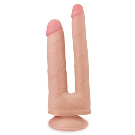 Double gode Skinlike Réaliste pour double pénétration 18cm