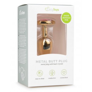 Plug bijou or avec coeur - Small 6.3 x 2.6 cm