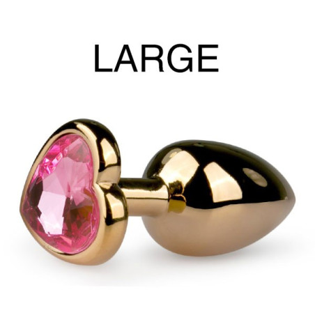 Plug bijou or avec coeur - Large 8.2 x 3.8 cm