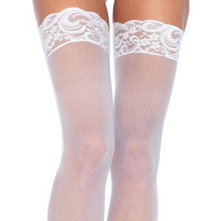 Bas avec dentelle blanc - Grande Taille