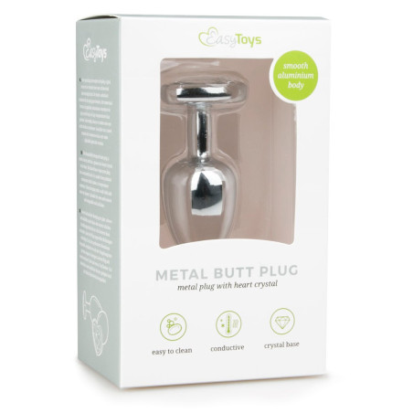 Plug bijou argent avec coeur - Small
