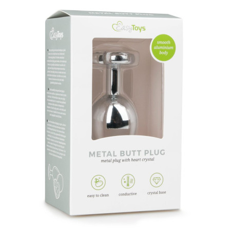 Plug bijou argent avec coeur version Medium