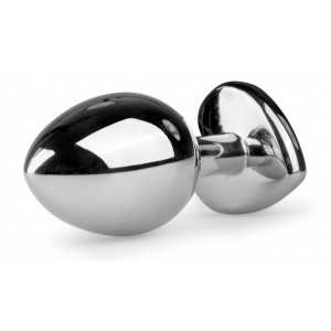 Plug bijou argent avec coeur version Medium