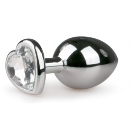 Plug bijou argent avec coeur version Medium 2