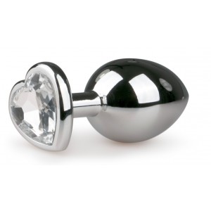 Plug bijou argent avec coeur version Medium