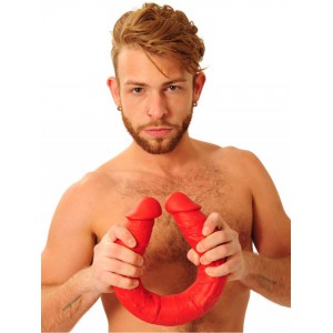 Double gode STRETCH N°33 Couleur rouge de 42 x 5 cm