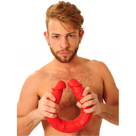 Double gode STRETCH N°33 Couleur rouge de 42 x 5 cm